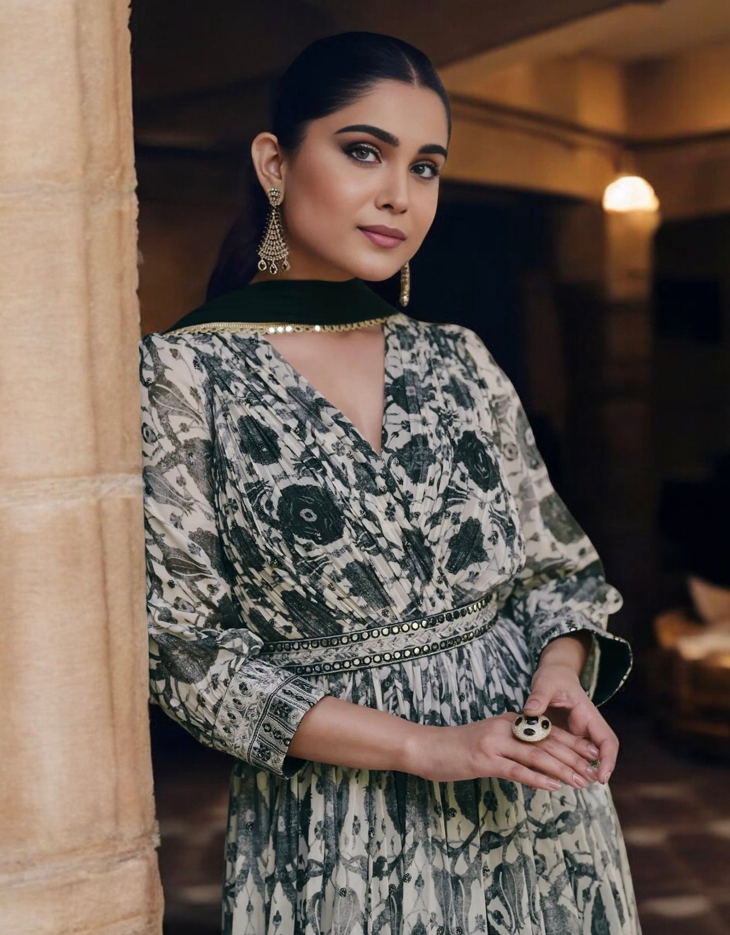 Black and White Maxi Dress - Timeless Style in a Historic Setting