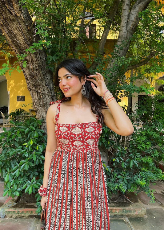 Summer Dress in Lush Garden Setting