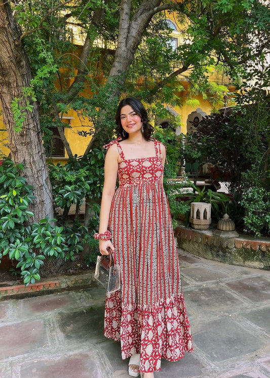 Summer Dress in Lush Garden Setting